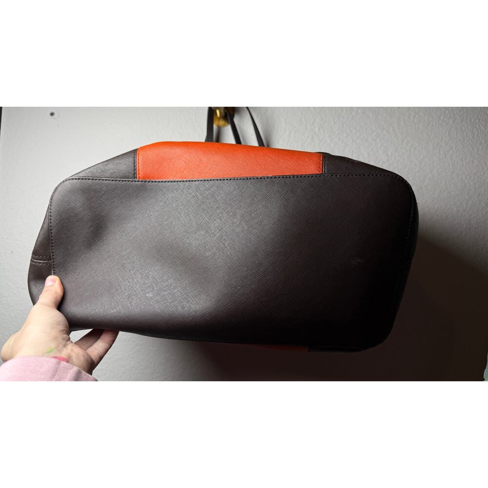 Michael Kors Jet Set Brown/ Orange Tote - Picture 3 of 4